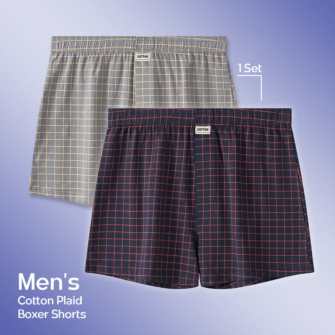 MF08156  Men's Premium Plaid Boxer Shorts(2pcs)