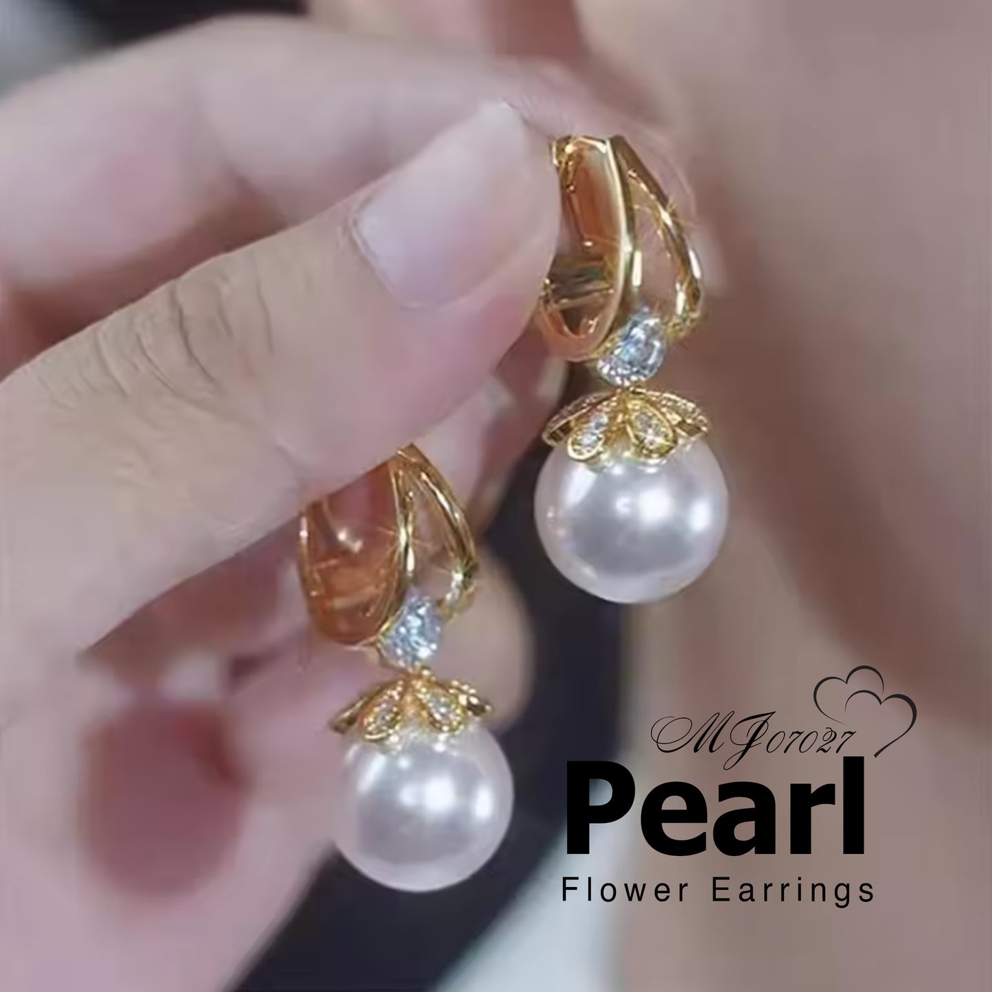 MJ07027 Pearl Flower Earrings