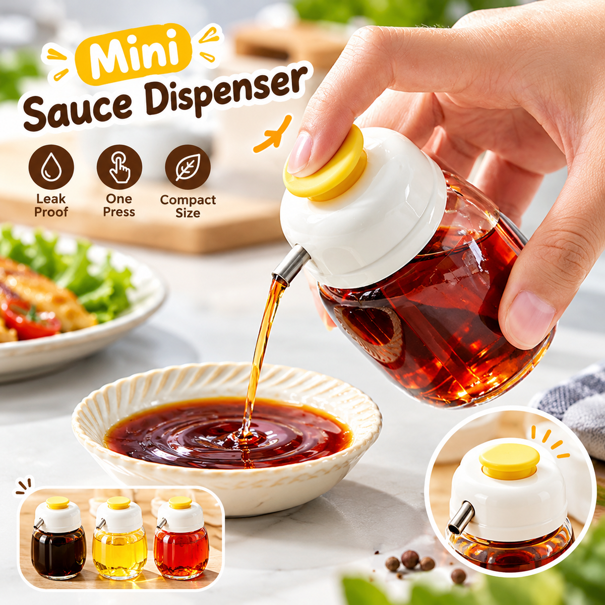 MH08621  Cute Mini Kitchen Sauce Dispenser