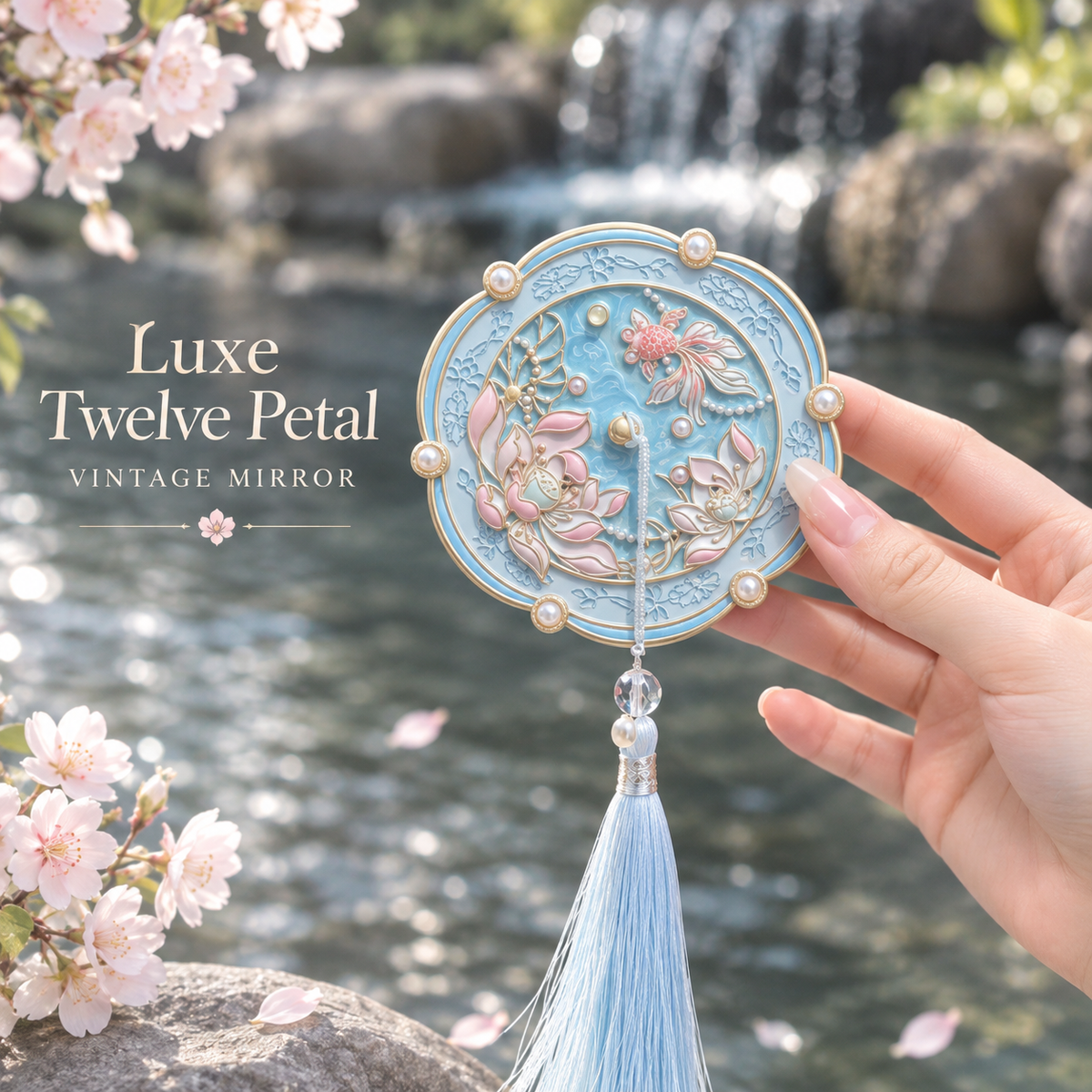 MC08482  Luxe Twelve Petal Vintage Mirror