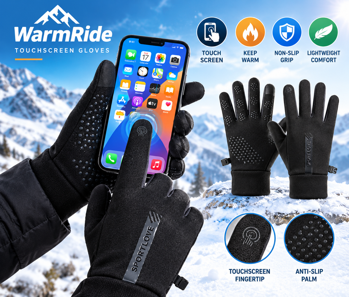 MF08639  WarmRide Touchscreen Gloves