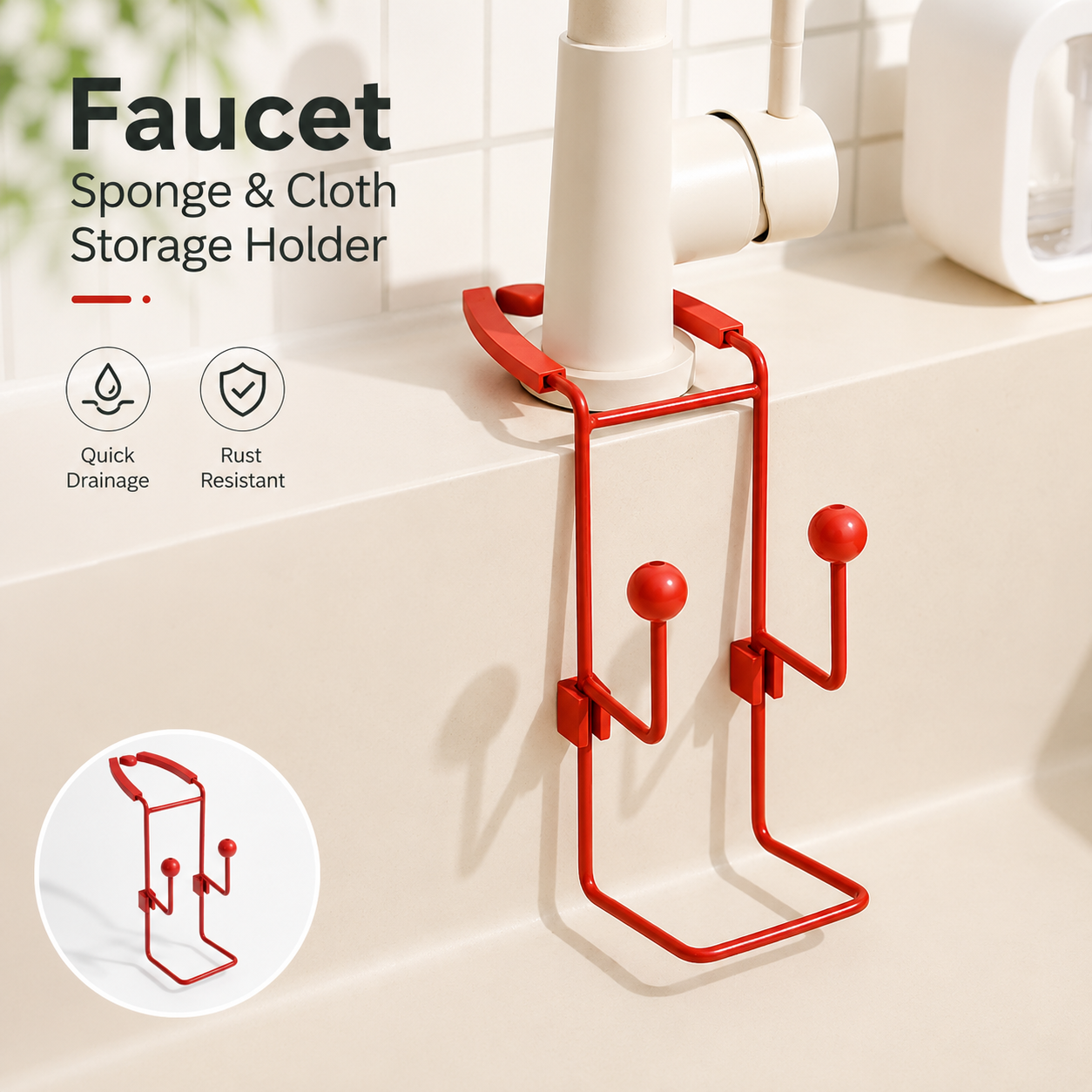 MH08401  Faucet Sponge & Cloth Storage Holder