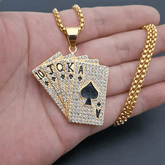 MJ02817 Men's  Poker Necklace