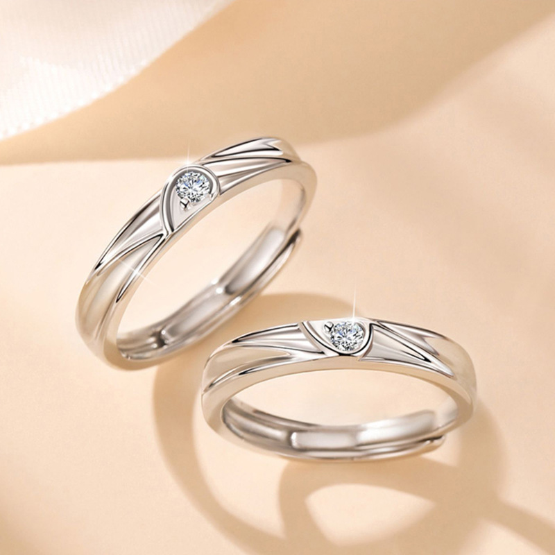 MJ01831 Heart-shaped Couple Ring